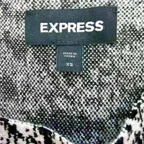 ✨Like New✨ Express Assymetrical Black and White Striped Sweater, Size XS - Picture 4 of 5